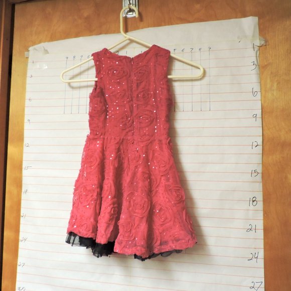 KNITWORKS little girl's roses, covered dress sz 4 - Picture 5 of 10